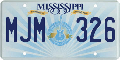 MS license plate MJM326