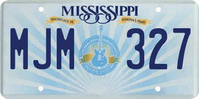 MS license plate MJM327