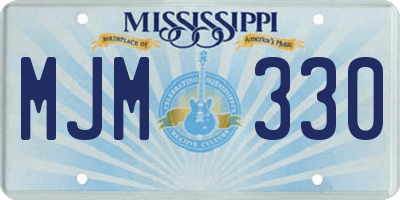 MS license plate MJM330