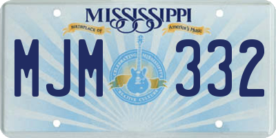 MS license plate MJM332