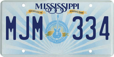 MS license plate MJM334
