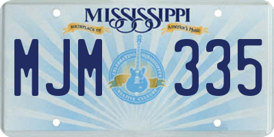 MS license plate MJM335