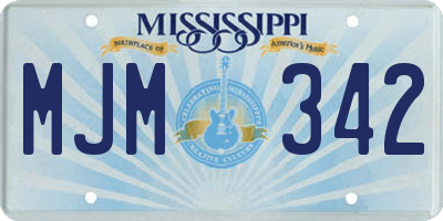 MS license plate MJM342