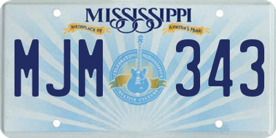 MS license plate MJM343