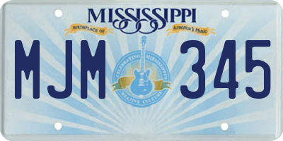 MS license plate MJM345