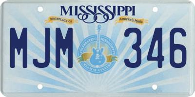 MS license plate MJM346