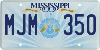 MS license plate MJM350