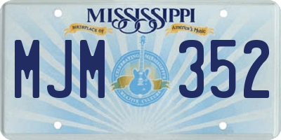 MS license plate MJM352