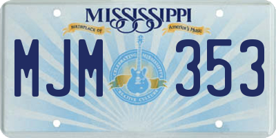MS license plate MJM353