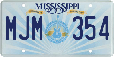 MS license plate MJM354