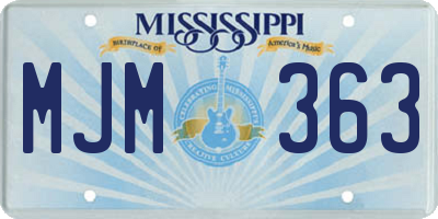 MS license plate MJM363
