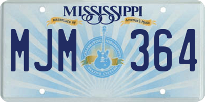 MS license plate MJM364