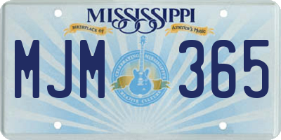 MS license plate MJM365