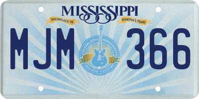 MS license plate MJM366