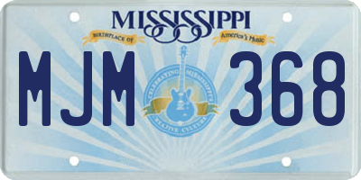 MS license plate MJM368