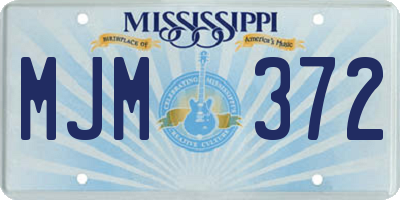 MS license plate MJM372