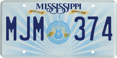 MS license plate MJM374