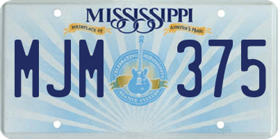 MS license plate MJM375