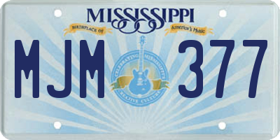 MS license plate MJM377