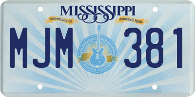 MS license plate MJM381