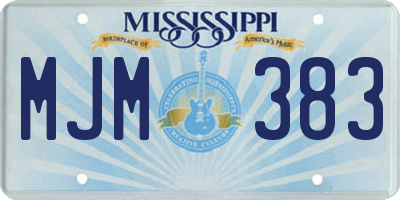 MS license plate MJM383