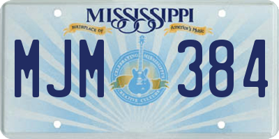 MS license plate MJM384