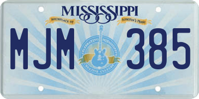 MS license plate MJM385