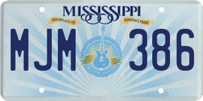 MS license plate MJM386