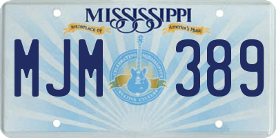 MS license plate MJM389