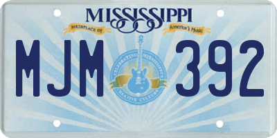 MS license plate MJM392