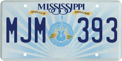 MS license plate MJM393