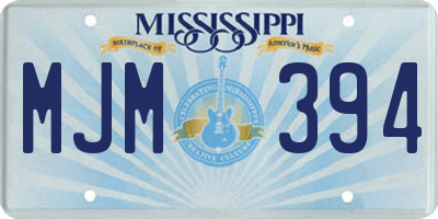 MS license plate MJM394