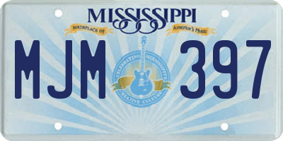 MS license plate MJM397