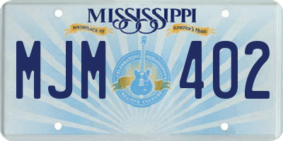 MS license plate MJM402