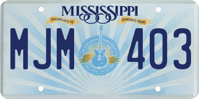 MS license plate MJM403