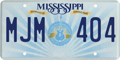 MS license plate MJM404