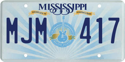 MS license plate MJM417