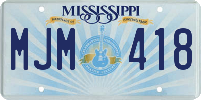 MS license plate MJM418