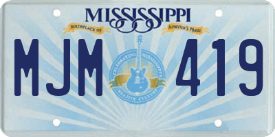 MS license plate MJM419