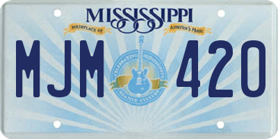 MS license plate MJM420