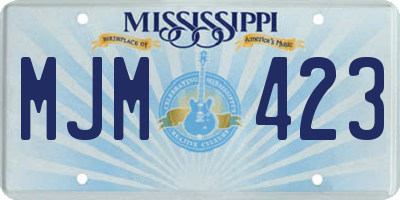 MS license plate MJM423