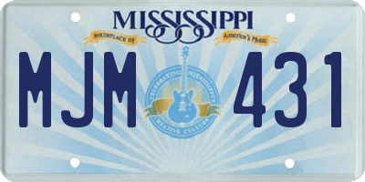 MS license plate MJM431