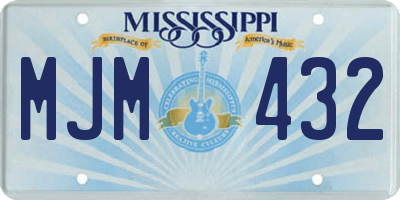 MS license plate MJM432