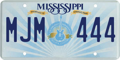 MS license plate MJM444
