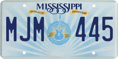 MS license plate MJM445