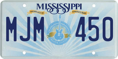 MS license plate MJM450