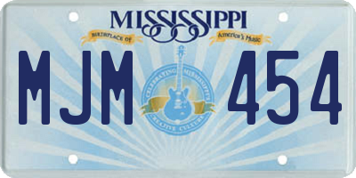 MS license plate MJM454