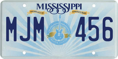MS license plate MJM456