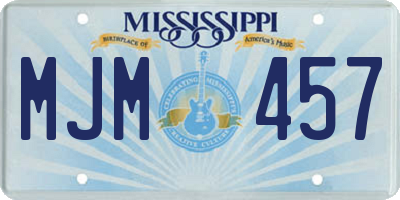 MS license plate MJM457