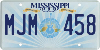 MS license plate MJM458